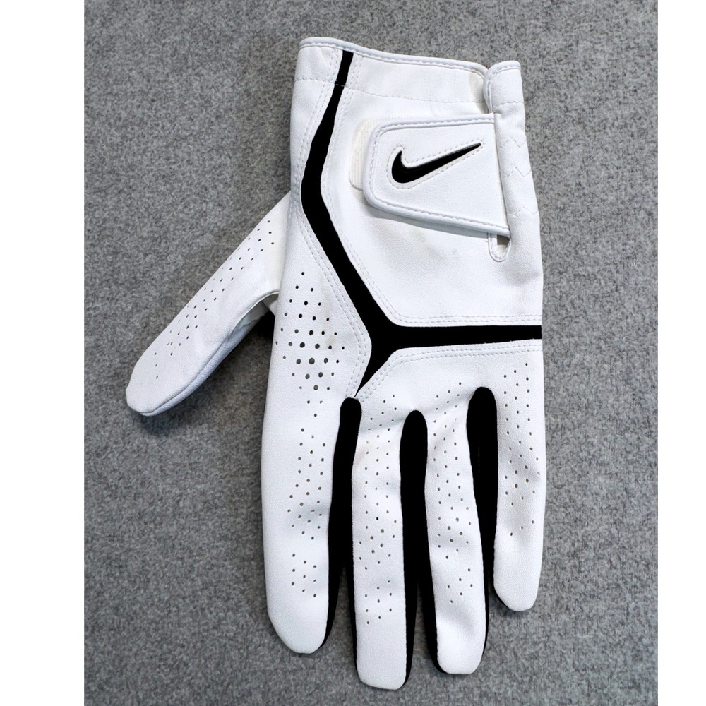 Nike Golf Glove Men's XL Left Hand White Black Leather New 3111-TA Breathable